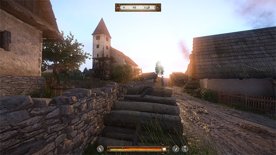 Um exemplo dos efeitos de luz ambiente oferecidos pelo DLSS da Nvidia em “Kingdom Come: Deliverance”