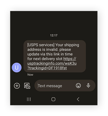 Fake text messages supposedly from USPS are common