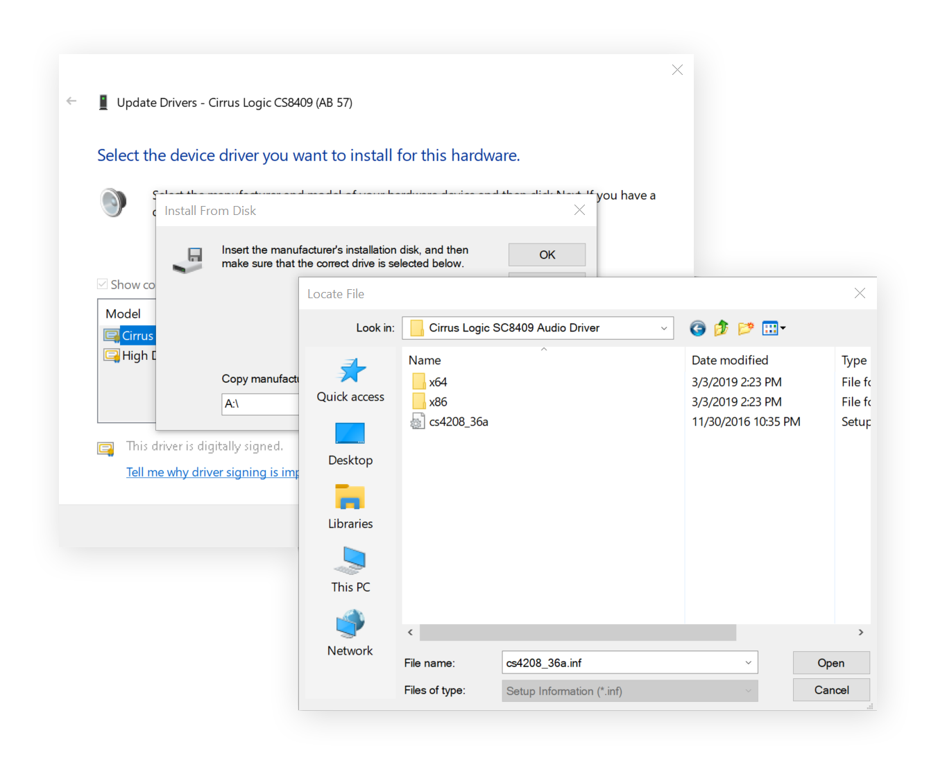 Updating drivers manually